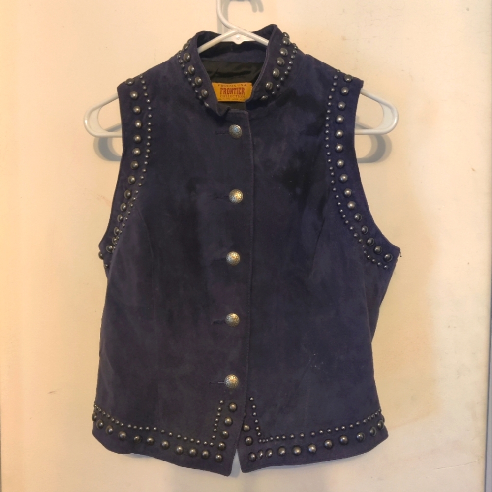 Vintage Phoenix Frontier Collection Navy Blue Studded vest. Made in the USA